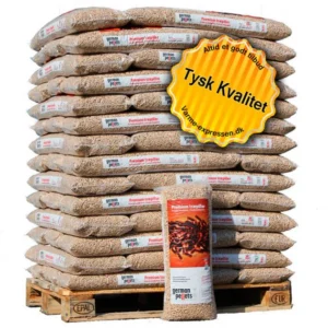 German Pellets – 6 mm Træpiller – 56 poser a 16 kg = 896kg